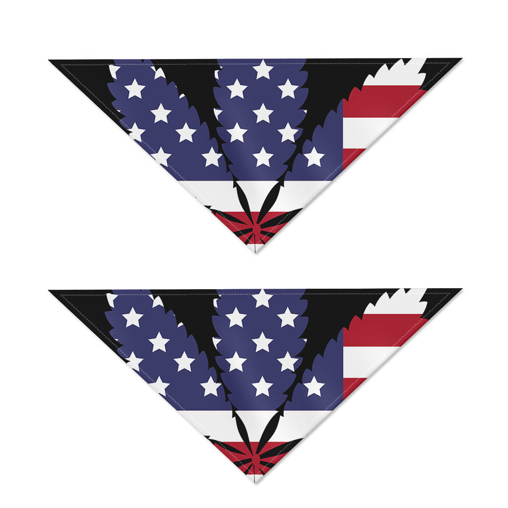 American Cannabis Leaf Flag Print Dog Bandana