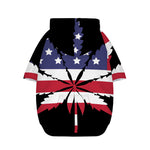 American Cannabis Leaf Flag Print Dog Zip Up Hoodie