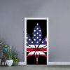 American Cannabis Leaf Flag Print Door Sticker