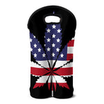 American Cannabis Leaf Flag Print Double Neoprene Wine Tote