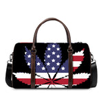 American Cannabis Leaf Flag Print Duffle Bag