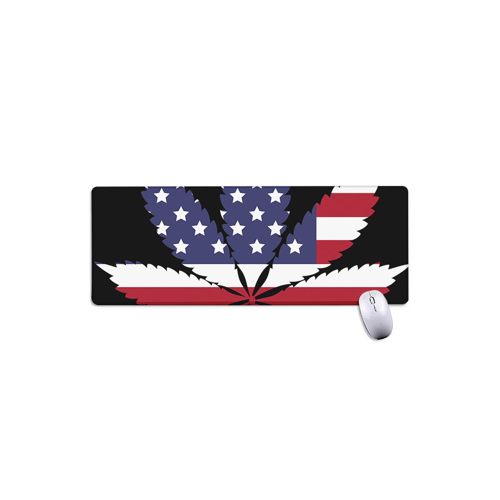 American Cannabis Leaf Flag Print Extended Mouse Pad