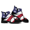 American Cannabis Leaf Flag Print Flat Ankle Boots