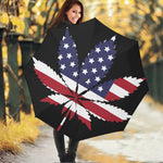American Cannabis Leaf Flag Print Foldable Umbrella