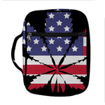 American Cannabis Leaf Flag Print Front Pocket Bible Bag