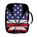 American Cannabis Leaf Flag Print Front Pocket Bible Bag