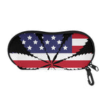 American Cannabis Leaf Flag Print Glasses Case