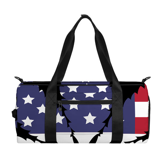 American Cannabis Leaf Flag Print Gym Bag