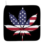 American Cannabis Leaf Flag Print Hand Towel