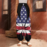 American Cannabis Leaf Flag Print Harem Pants
