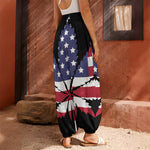 American Cannabis Leaf Flag Print Harem Pants
