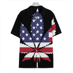 American Cannabis Leaf Flag Print Hawaiian Shirt