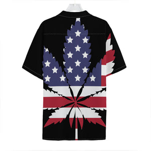 American Cannabis Leaf Flag Print Hawaiian Shirt