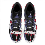 American Cannabis Leaf Flag Print High Top Leather Sneakers