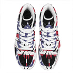 American Cannabis Leaf Flag Print High Top Leather Sneakers