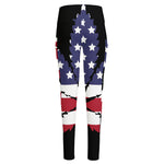 American Cannabis Leaf Flag Print High-Waisted Pocket Leggings