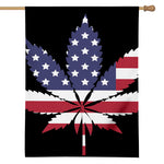 American Cannabis Leaf Flag Print House Flag