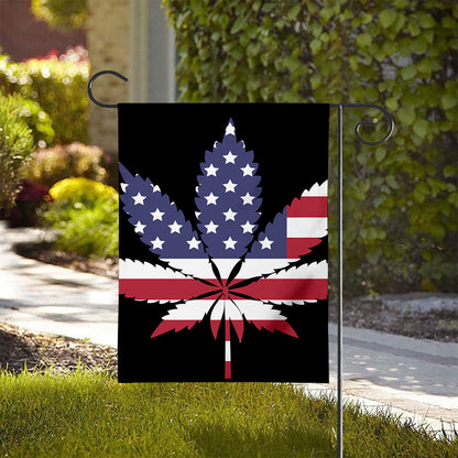 American Cannabis Leaf Flag Print House Flag