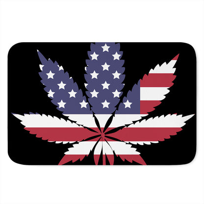 American Cannabis Leaf Flag Print Indoor Door Mat