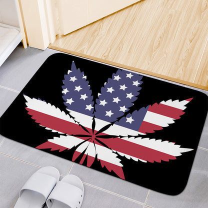 American Cannabis Leaf Flag Print Indoor Door Mat
