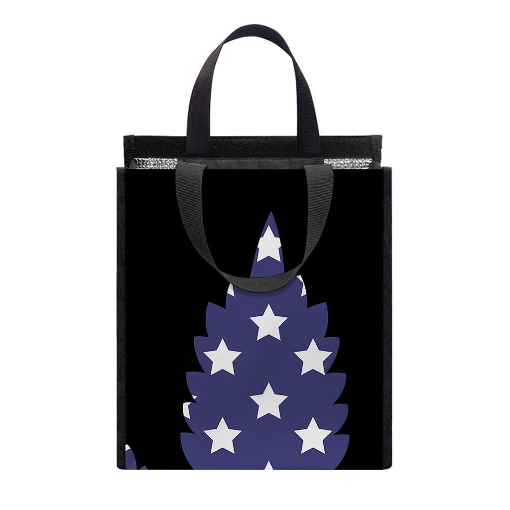 American Cannabis Leaf Flag Print Insulated Lunch Tote