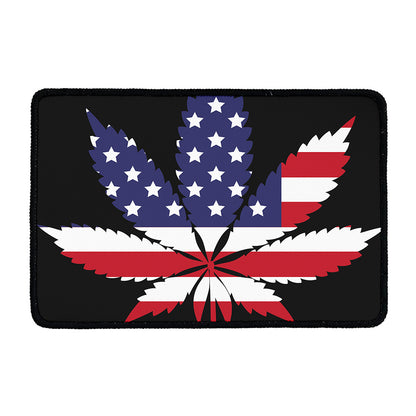 American Cannabis Leaf Flag Print Kitchen Mat