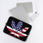 American Cannabis Leaf Flag Print Laptop Sleeve