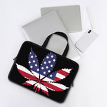 American Cannabis Leaf Flag Print Laptop Sleeve With Handle