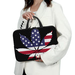 American Cannabis Leaf Flag Print Laptop Sleeve With Handle