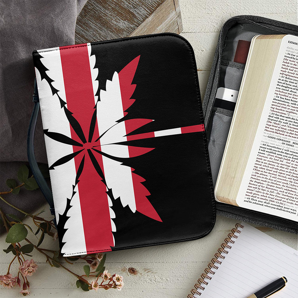 American Cannabis Leaf Flag Print Leather Bible Cover