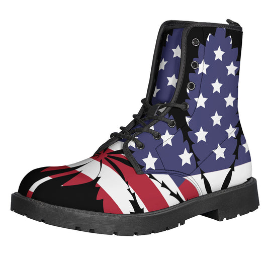 American Cannabis Leaf Flag Print Backpack