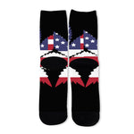 American Cannabis Leaf Flag Print Long Socks