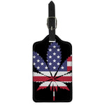 American Cannabis Leaf Flag Print Luggage Tag