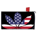 American Cannabis Leaf Flag Print Mailbox Cover