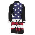 American Cannabis Leaf Flag Print Men's Bathrobe