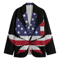 American Cannabis Leaf Flag Print Men's Blazer