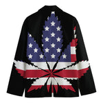 American Cannabis Leaf Flag Print Men's Blazer