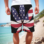 American Cannabis Leaf Flag Print Men's Cargo Shorts