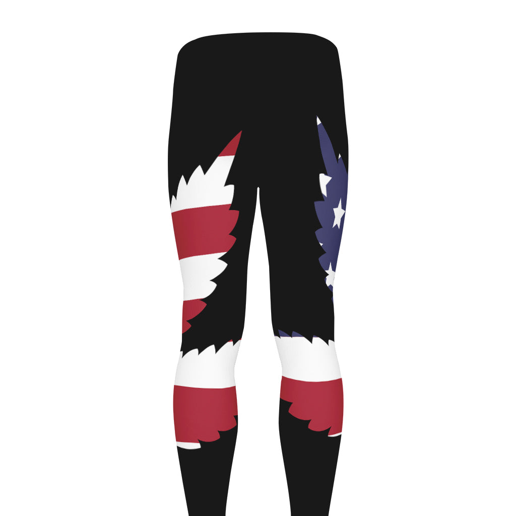 American Cannabis Leaf Flag Print Men's leggings