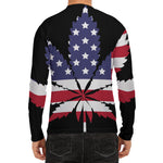 American Cannabis Leaf Flag Print Men's Long Sleeve Rash Guard