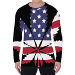 American Cannabis Leaf Flag Print Men's Long Sleeve T-Shirt