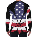American Cannabis Leaf Flag Print Men's Long Sleeve T-Shirt