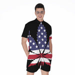 American Cannabis Leaf Flag Print Men's Rompers