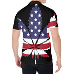 American Cannabis Leaf Flag Print Men's Shirt