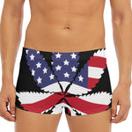 American Cannabis Leaf Flag Print Men's Short Boxer Briefs