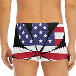 American Cannabis Leaf Flag Print Men's Short Boxer Briefs