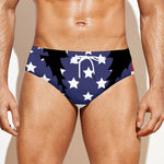 American Cannabis Leaf Flag Print Men's Swim Briefs