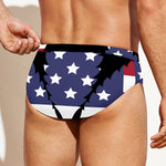 American Cannabis Leaf Flag Print Men's Swim Briefs