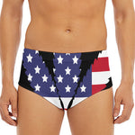 American Cannabis Leaf Flag Print Men's Triangle Swim Briefs