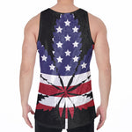 American Cannabis Leaf Flag Print Men's Velvet Tank Top